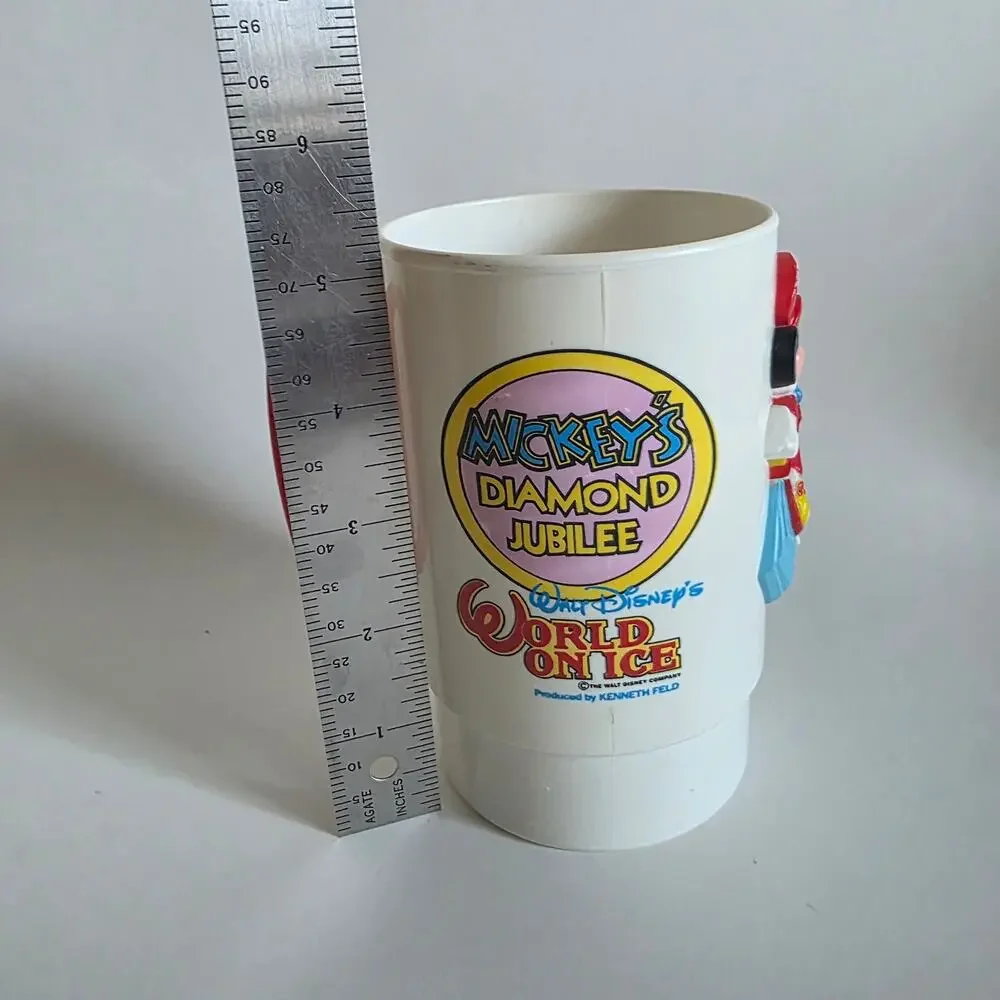 Disney Mickey's Diamond Jubilee World on Ice 3D Plastic Travel Mug Cup